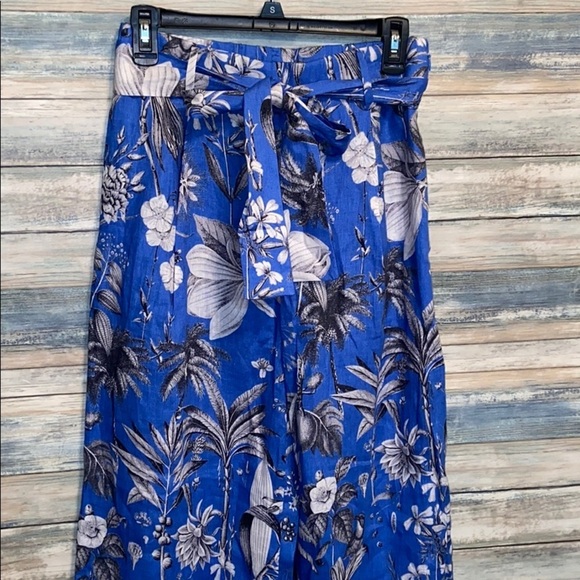 J.Crew size 2 blue  Italian linen wide pants - Picture 6 of 8